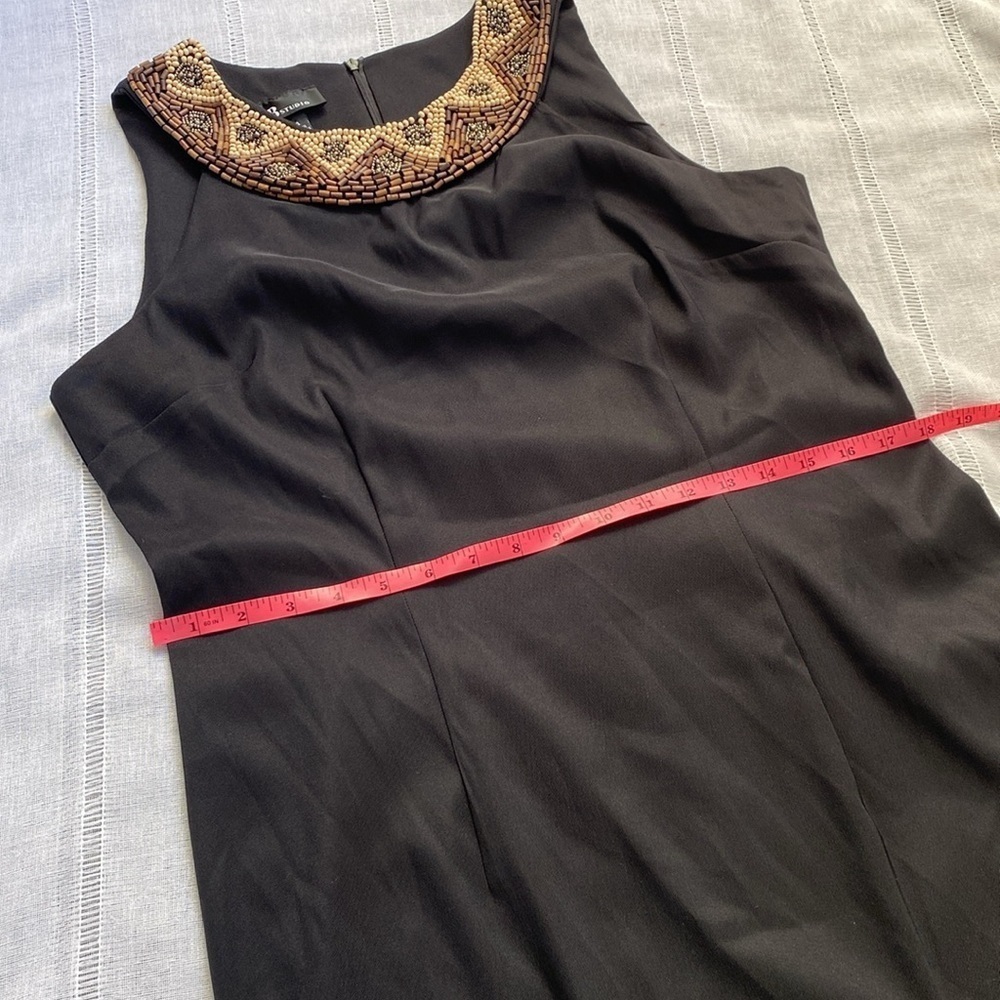AB Studio little black cocktail dress with beaded collar. - Picture 12 of 13